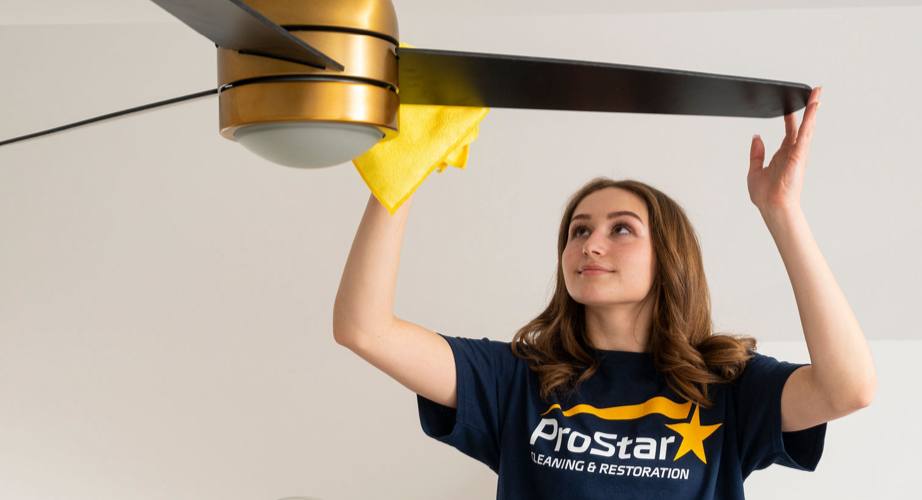 Cleaning ceiling fan