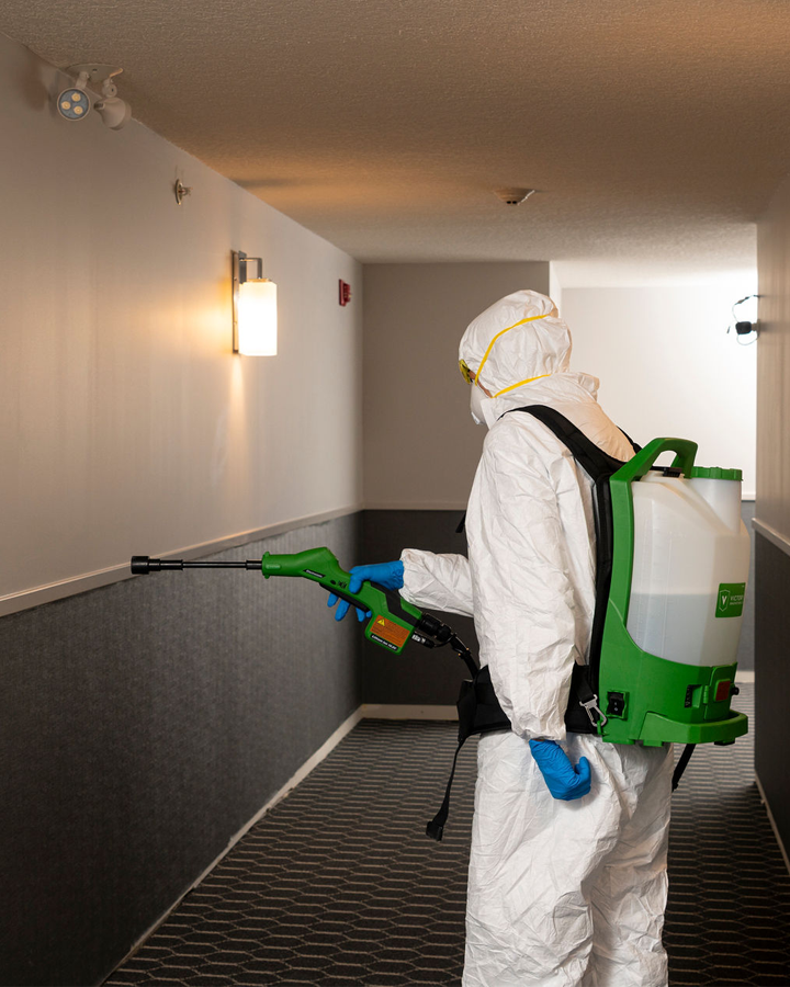 Commercial wall disinfection service